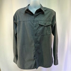 Columbia Omni-Wick Men’s Gray Long Sleeve Button Up Collered Shirt Size M
